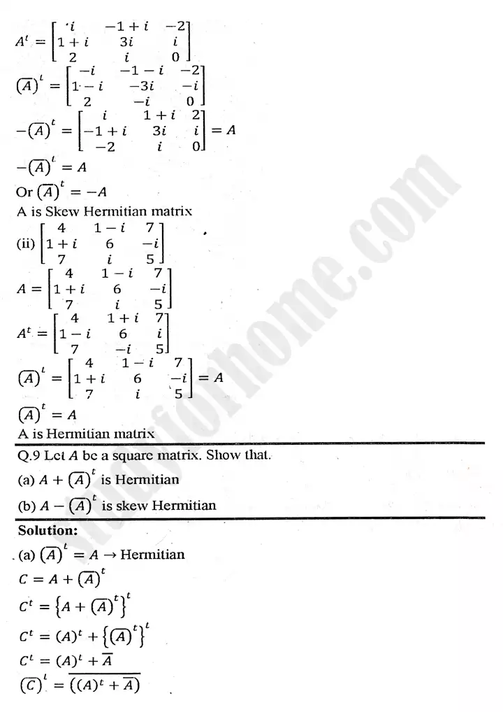 chapter 2 matrices and determinants review exercise 2 mathematics 11th 08