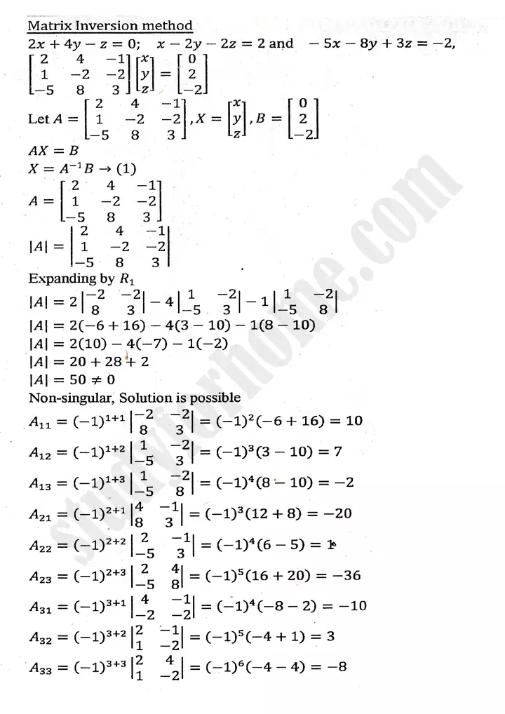 chapter 2 matrices and determinants review exercise 2 mathematics 11th 14