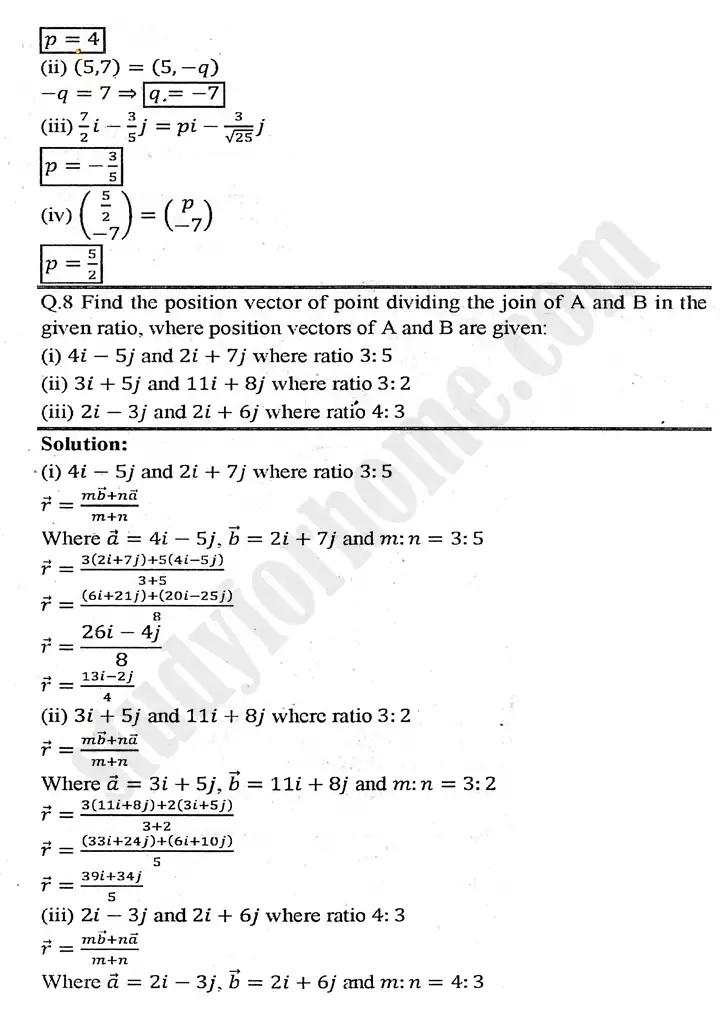 chapter 3 vectors exercise 3.1 mathematics 11th 05