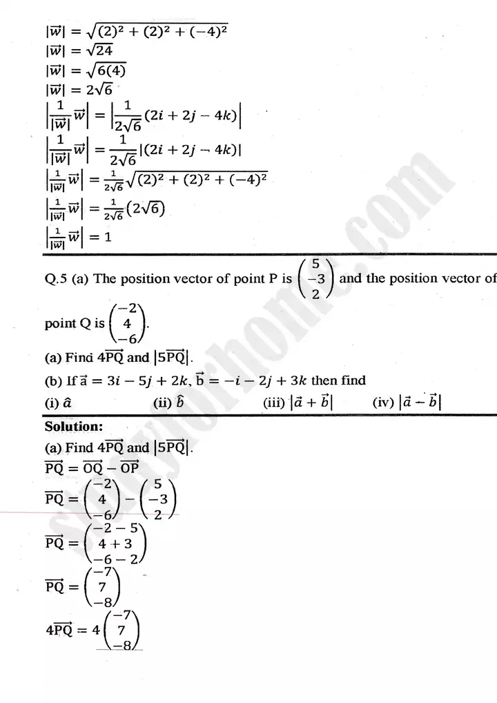 chapter 3 vectors exercise 3.2 mathematics 11th 03