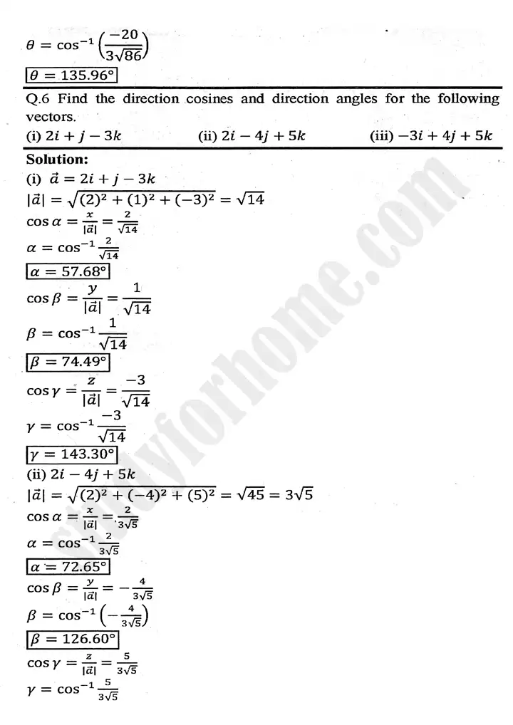 chapter 3 vectors exercise 3.4 mathematics 11th 04