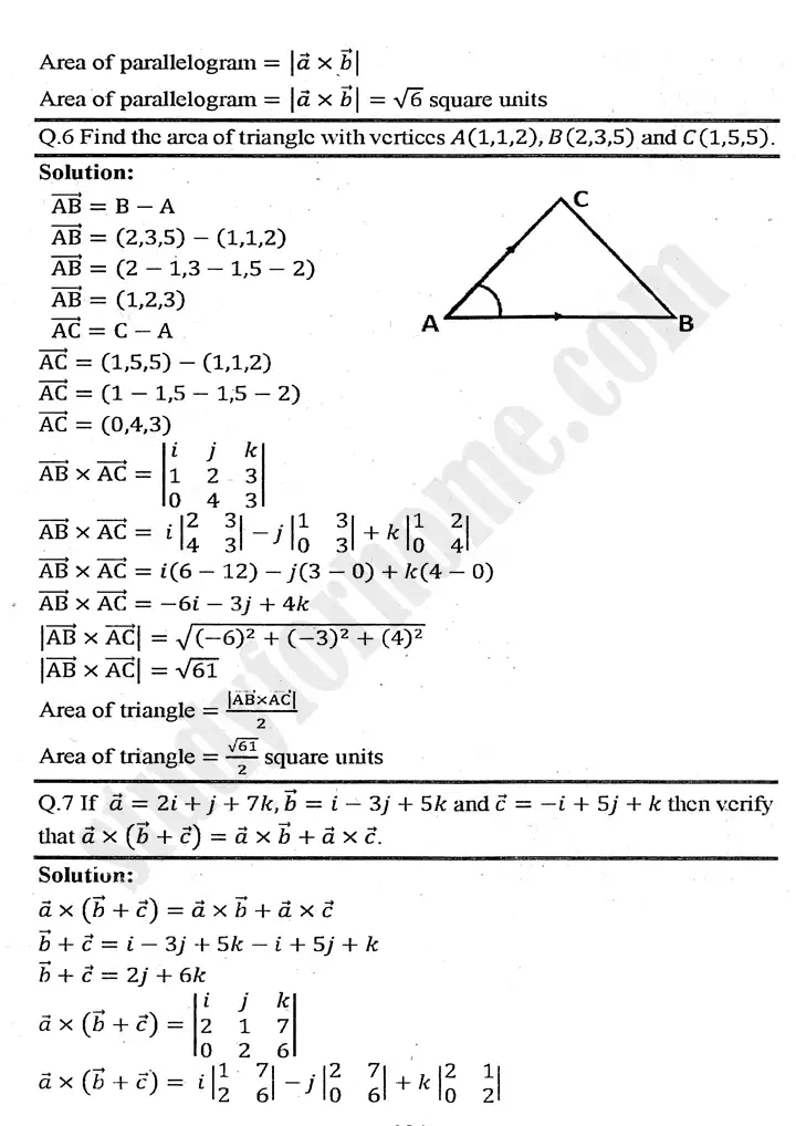 chapter 3 vectors exercise 3.5 mathematics 11th 04