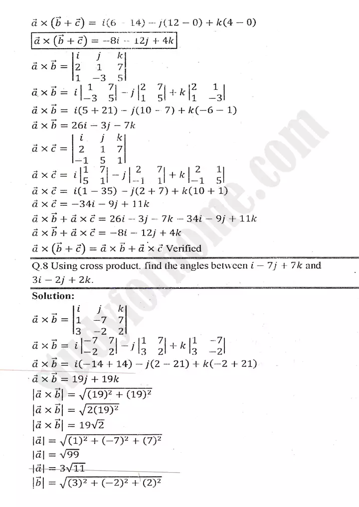 chapter 3 vectors exercise 3.5 mathematics 11th 05