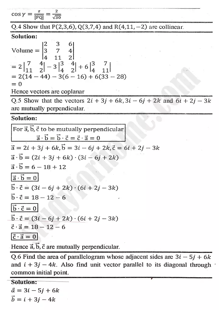 chapter 3 vectors review exercise 3 mathematics 11th 04