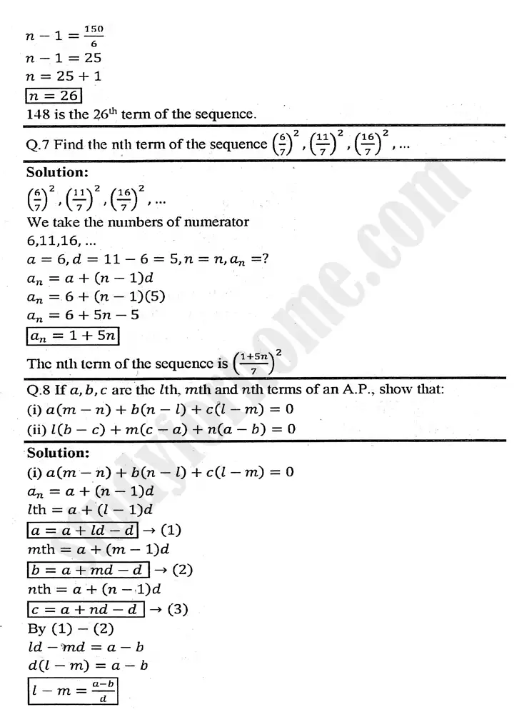 chapter 4 sequences and series exercise 4.2 mathematics 11th 05