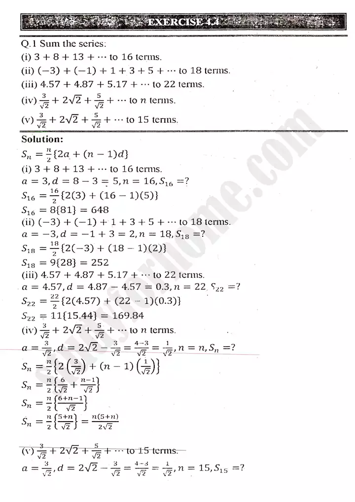 chapter 4 sequences and series exercise 4.4 mathematics 11th 01