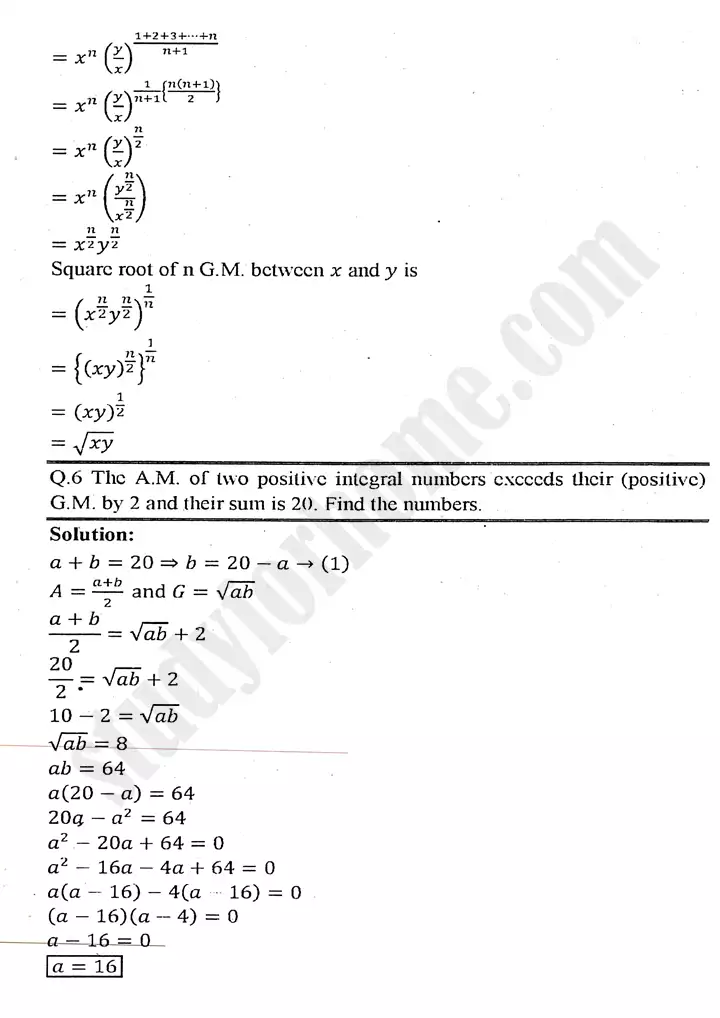 chapter 4 sequences and series exercise 4.6 mathematics 11th 05