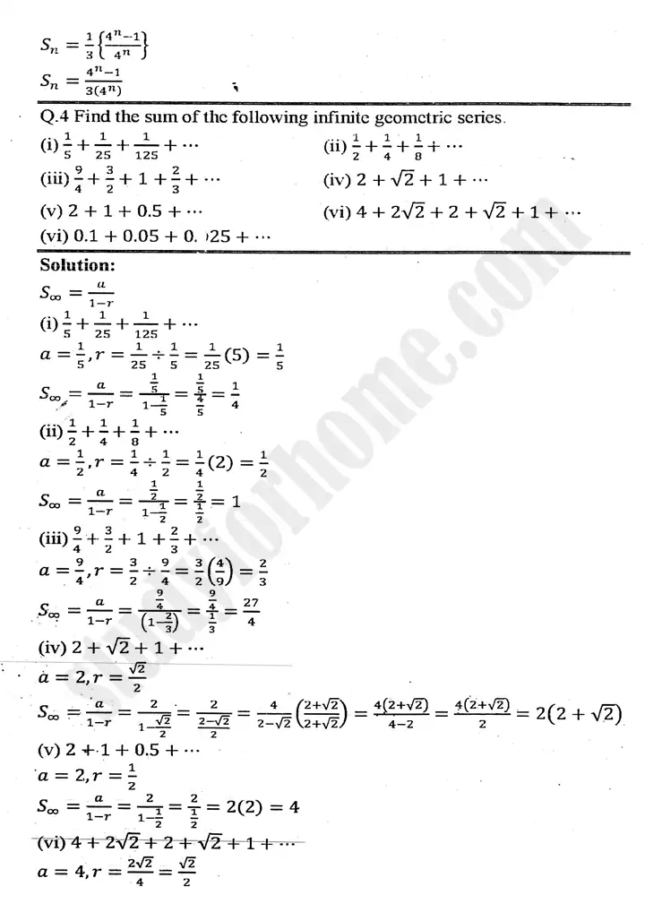 chapter 4 sequences and series exercise 4.7 mathematics 11th 05