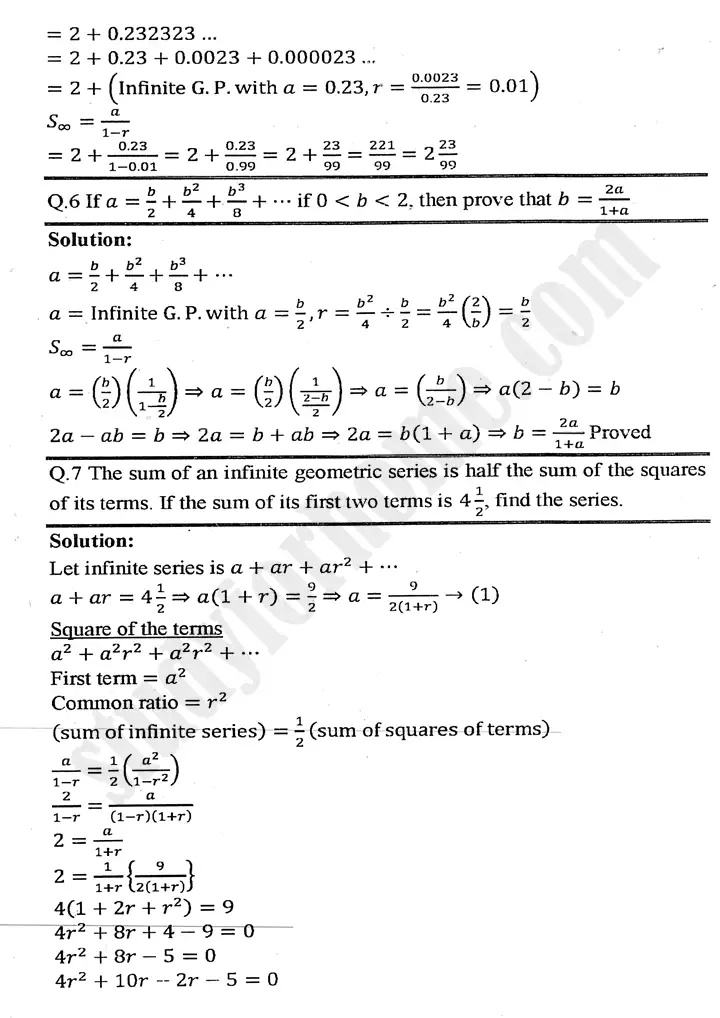 chapter 4 sequences and series exercise 4.7 mathematics 11th 07