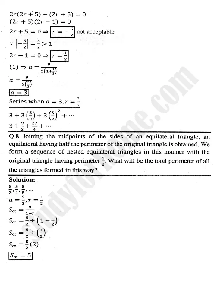 chapter 4 sequences and series exercise 4.7 mathematics 11th 08