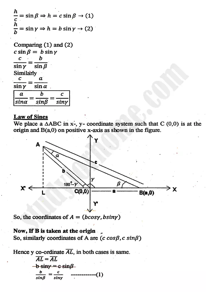 chapter 10 trigonometric identities of sum and difference of angles definitions and formulas mathematics 11th 06