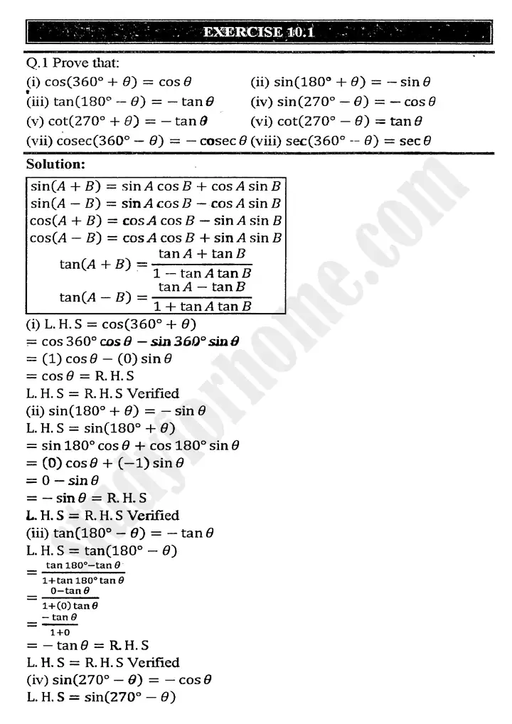 chapter-10-trigonometric-identities-of-sum-and-difference-of-angles-exercise-10-1-mathematics-11th