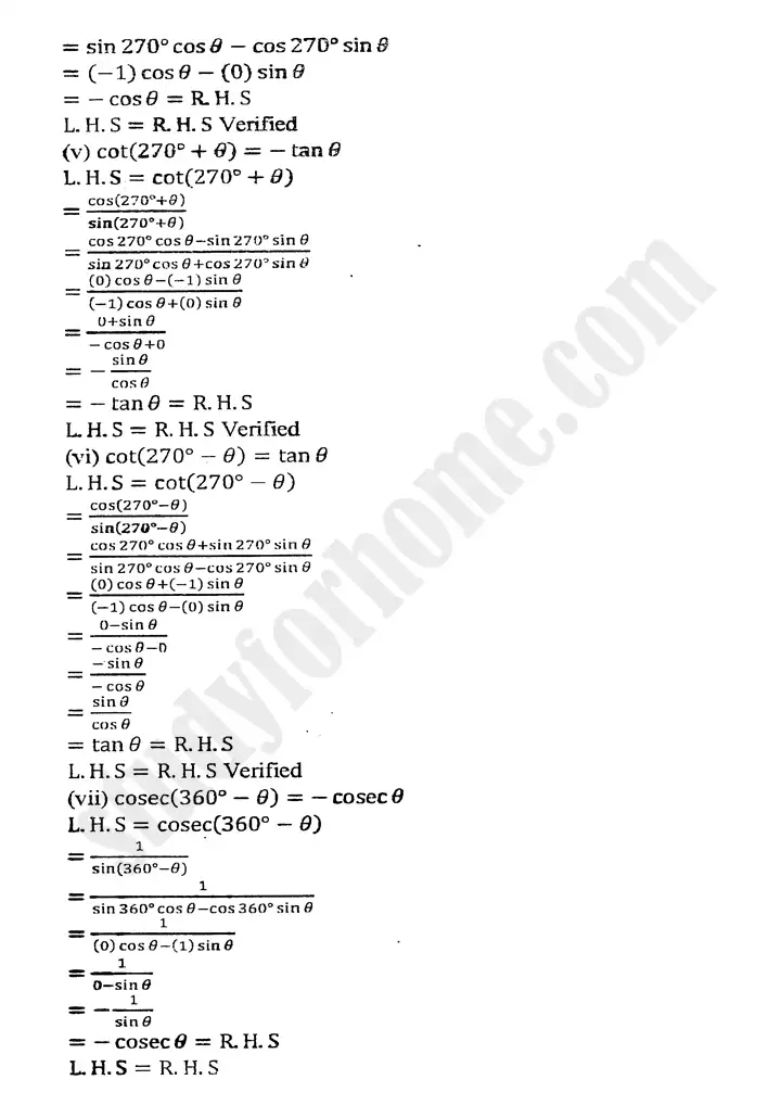 chapter 10 trigonometric identities of sum and difference of angles exercise 10 1 mathematics 11th 02