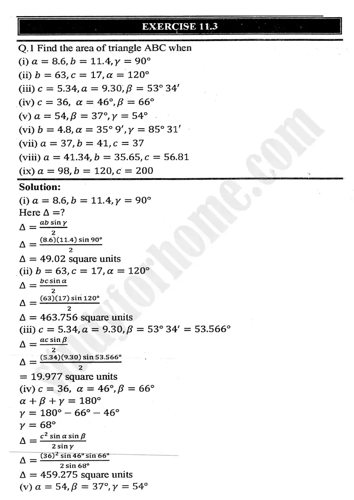 chapter-11-application-of-trigonometry-exercise-11-3-mathematics-11th