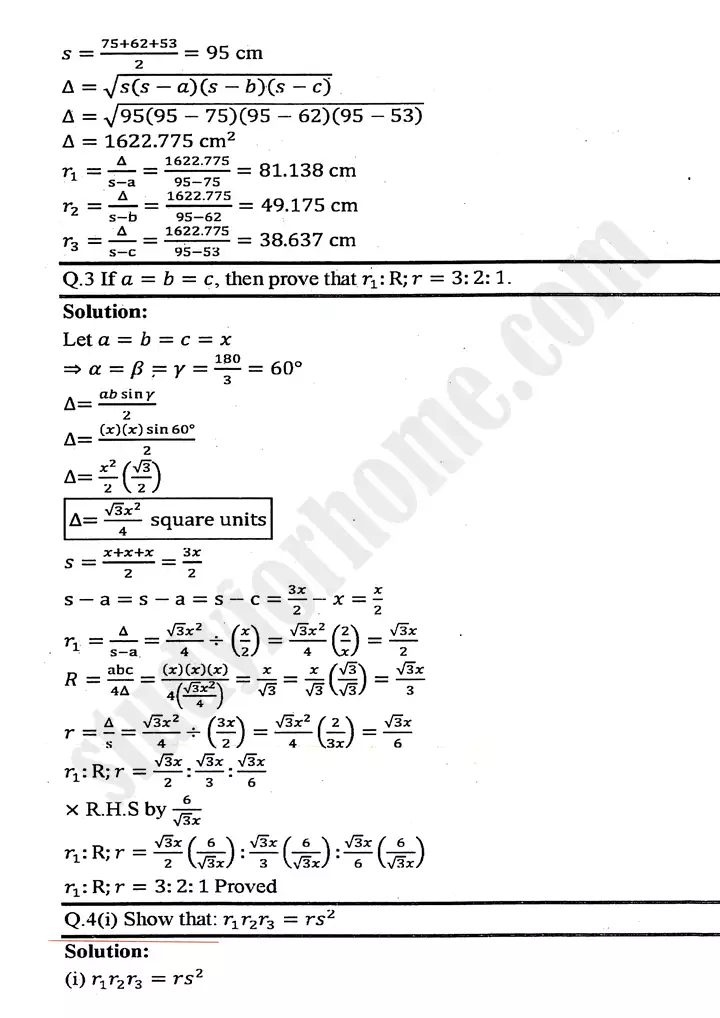 chapter 11 application of trigonometry exercise 11 4 mathematics 11th 03