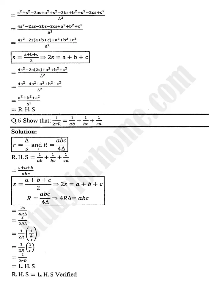 chapter 11 application of trigonometry exercise 11 4 mathematics 11th 06