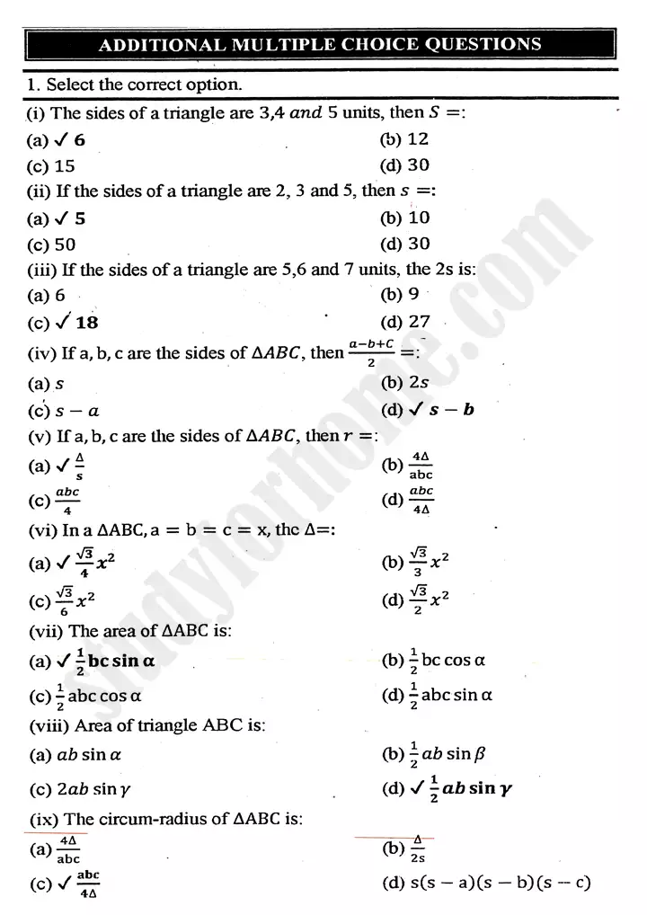 chapter-11-application-of-trigonometry-multiple-choice-questions-mathematics-11th