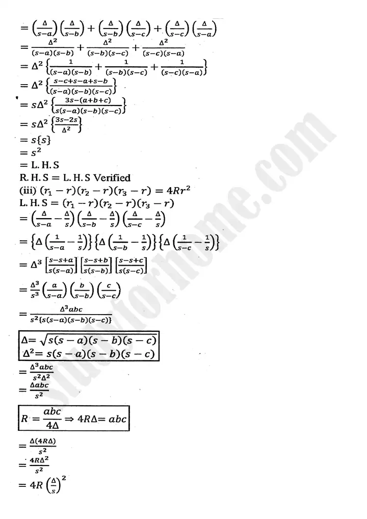 chapter 11 application of trigonometry review exercise 11 mathematics 11th 04