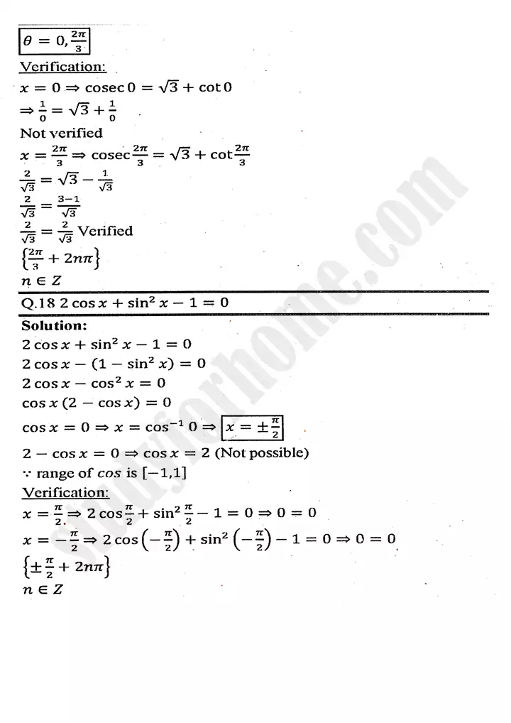 chapter 12 graphs of trigonometric functions exercise 12 5 mathematics 11th 10