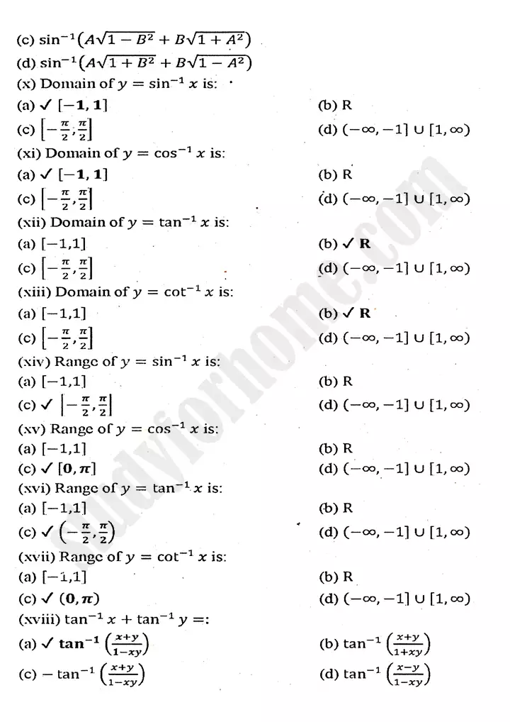 chapter 12 graphs of trigonometric functions multiple choice questions mathematics 11th 02