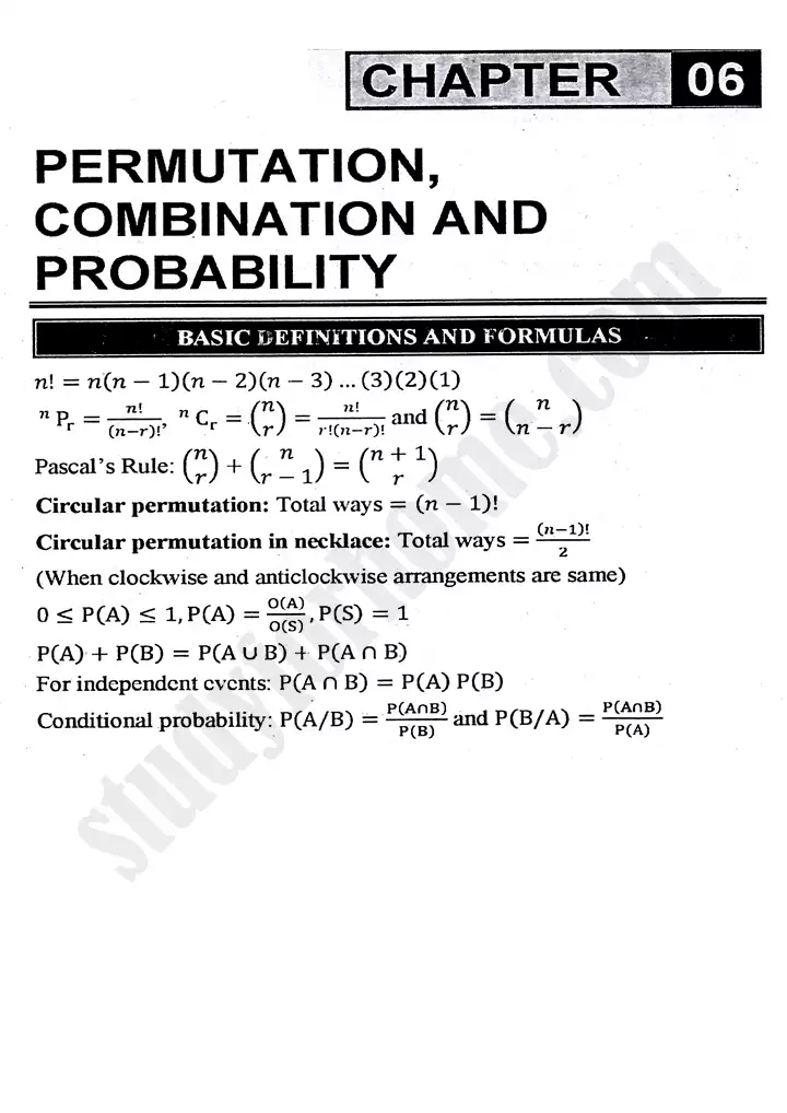 chapter 6 permutation combination and probability definitions and formulas mathematics 11th 01