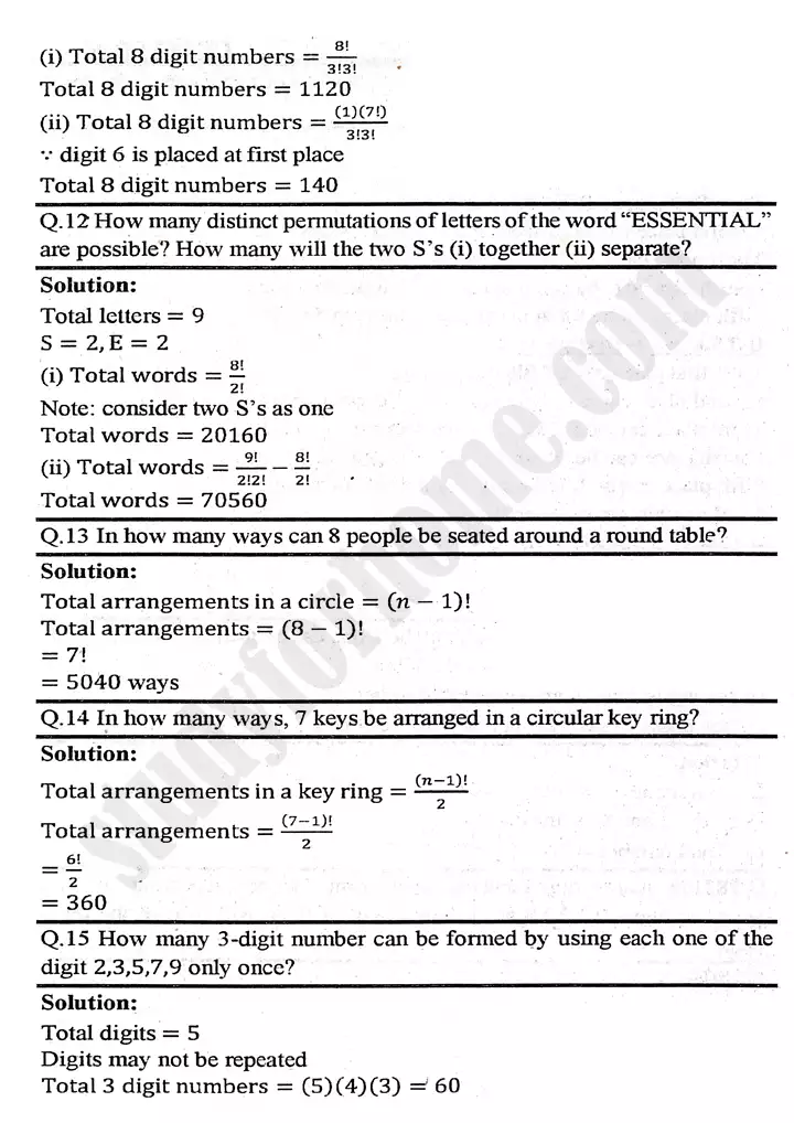 chapter 6 permutation combination and probability exercise 6 2 mathematics 11th 08