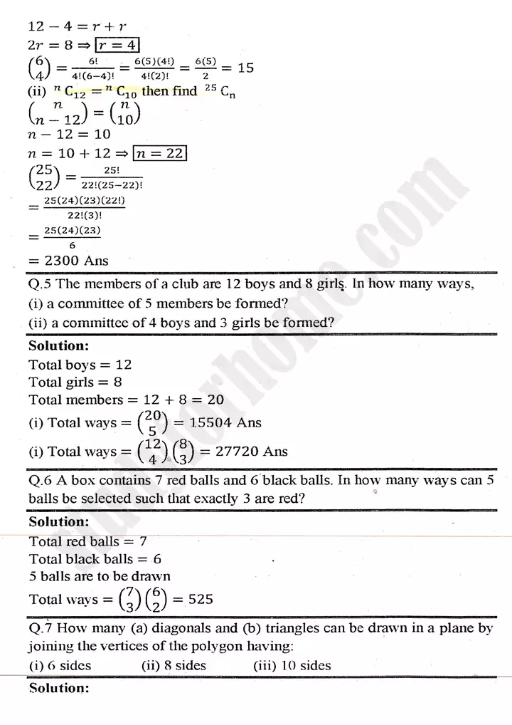 chapter 6 permutation combination and probability exercise 6 3 mathematics 11th 05