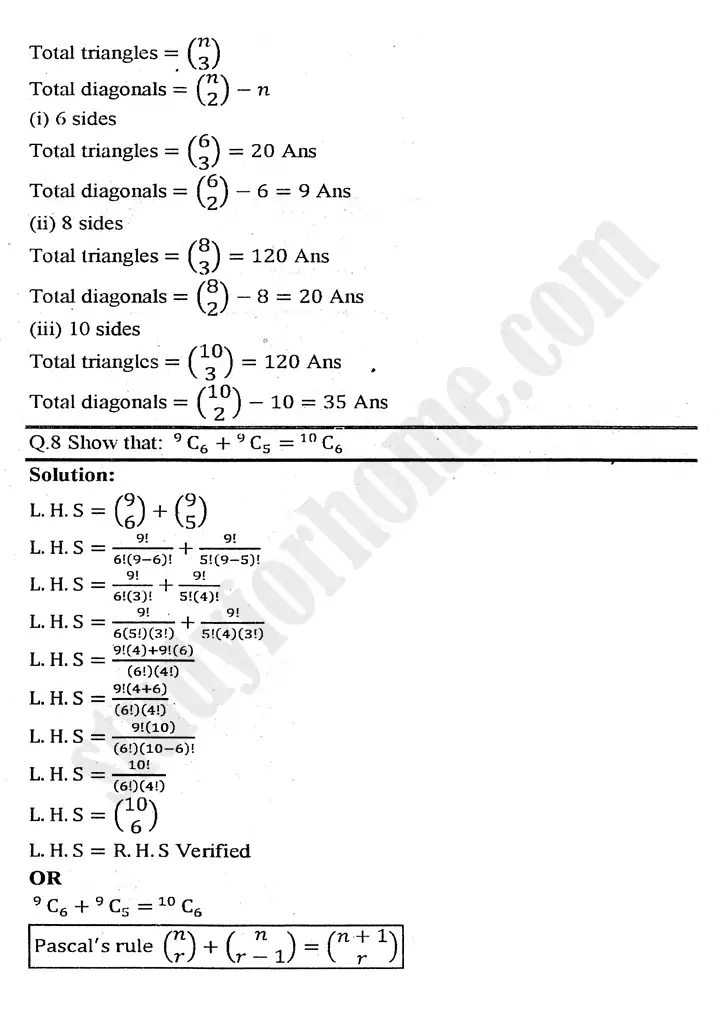 chapter 6 permutation combination and probability exercise 6 3 mathematics 11th 06