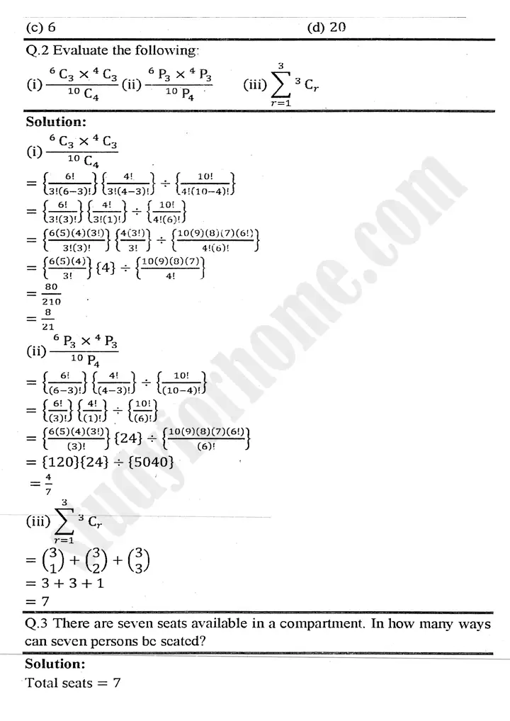 chapter 6 permutation combination and probability review exercise 6 mathematics 11th 03