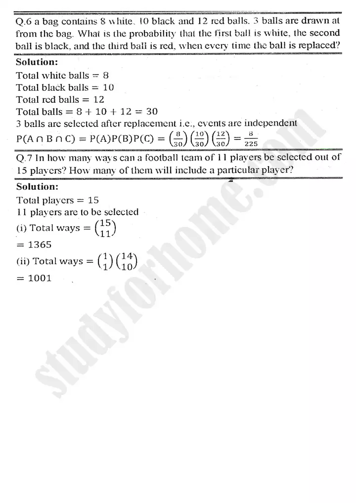 chapter 6 permutation combination and probability review exercise 6 mathematics 11th 05