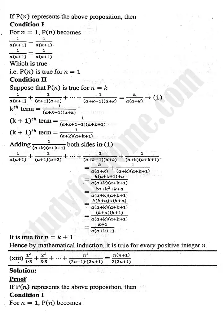 chapter 7 mathematical induction and binomial theorem exercise 7 1 mathematics 11th 10