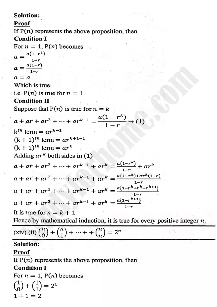 chapter 7 mathematical induction and binomial theorem exercise 7 1 mathematics 11th 12