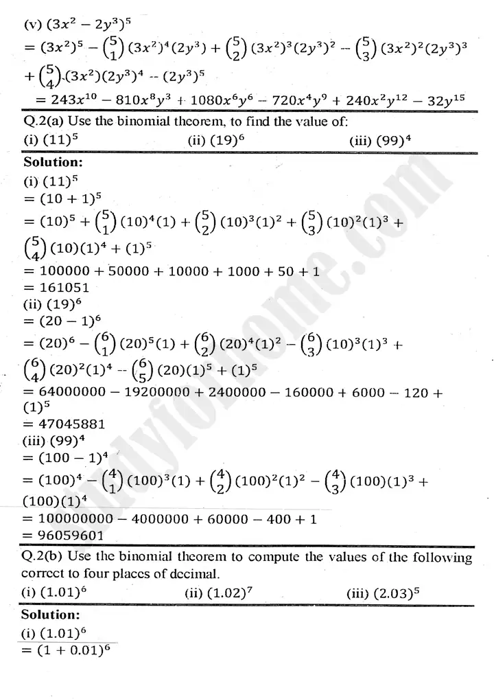 chapter 7 mathematical induction and binomial theorem exercise 7 2 mathematics 11th 02