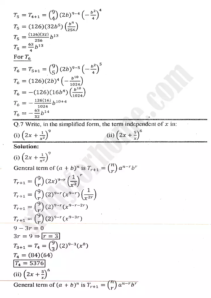 chapter 7 mathematical induction and binomial theorem exercise 7 2 mathematics 11th 08