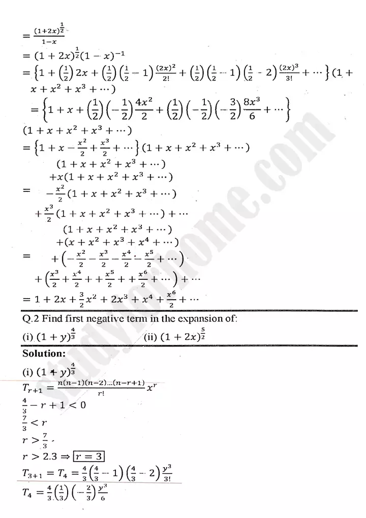 chapter 7 mathematical induction and binomial theorem exercise 7 3 mathematics 11th 02