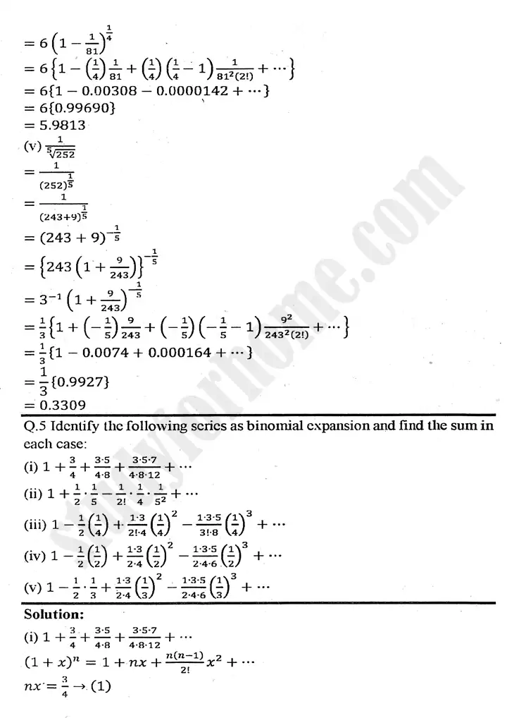 chapter 7 mathematical induction and binomial theorem exercise 7 3 mathematics 11th 05