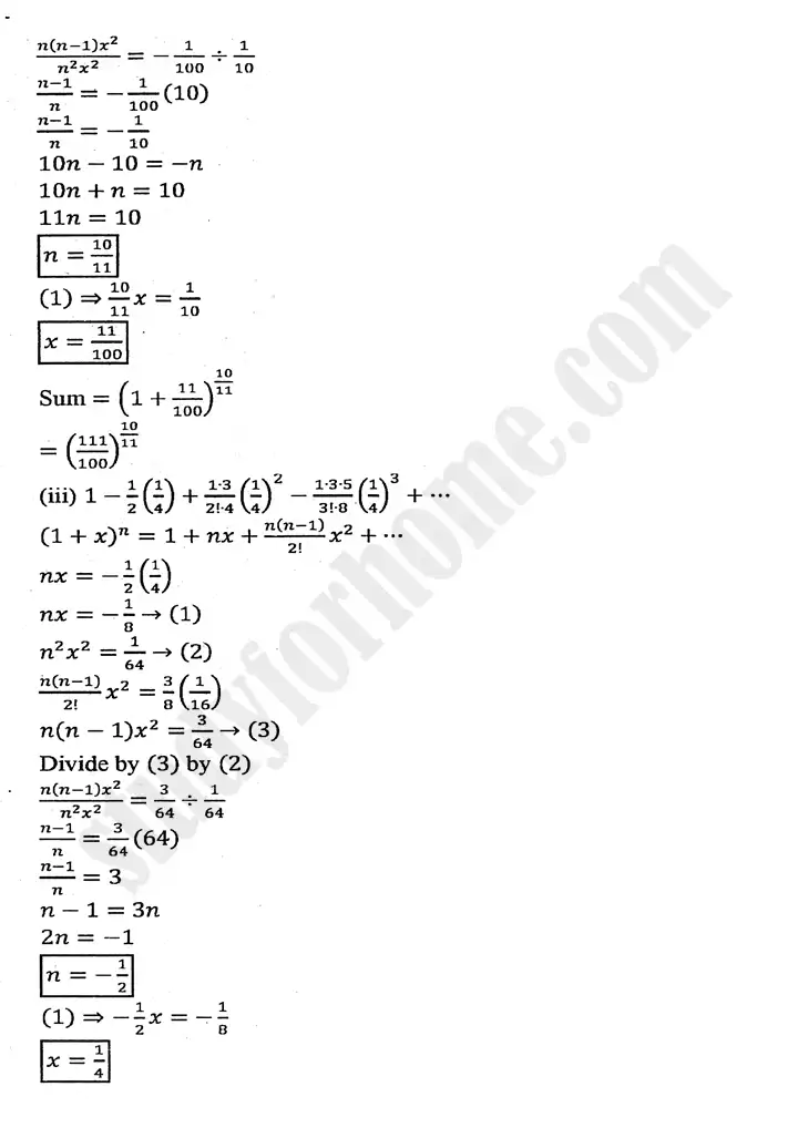 chapter 7 mathematical induction and binomial theorem exercise 7 3 mathematics 11th 07