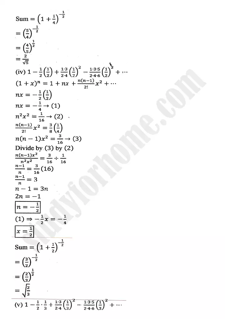 chapter 7 mathematical induction and binomial theorem exercise 7 3 mathematics 11th 08