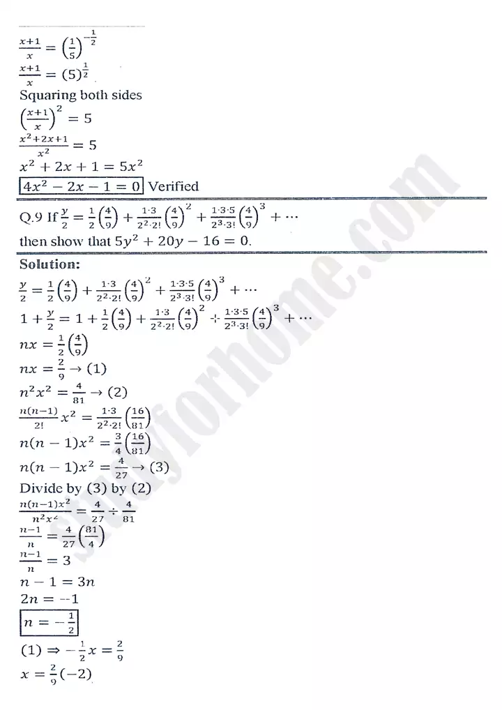 chapter 7 mathematical induction and binomial theorem exercise 7 3 mathematics 11th 13