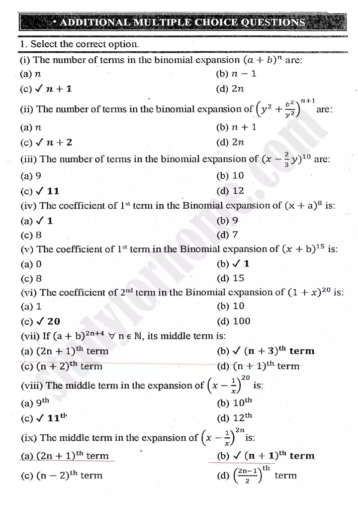 chapter 7 mathematical induction and binomial theorem multiple choice questions mathematics 11th 01