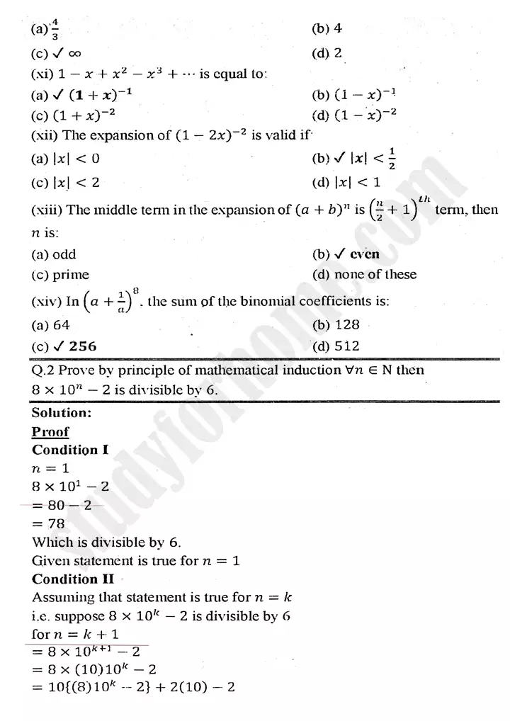 chapter 7 mathematical induction and binomial theorem review exercise 7 mathematics 11th 02