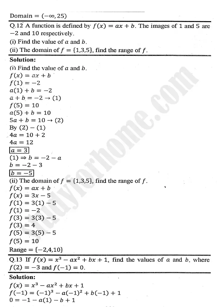 chapter 8 functions and graphs exercise 8 1 mathematics 11th 07