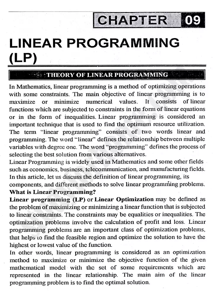 chapter 9 linear programming definitions and formulas mathematics 11th 01