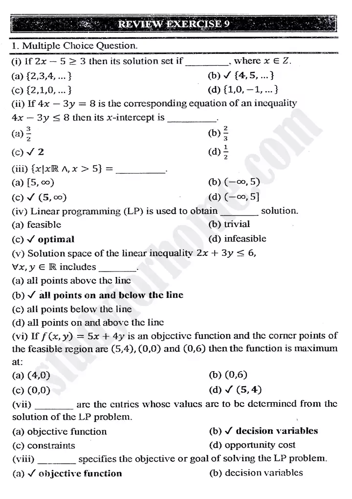 chapter-9-linear-programming-review-exercise-9-mathematics-11th