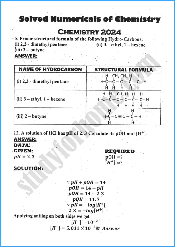 chemistry-solved-numericals-past-year-paper-2024-for-class-10th