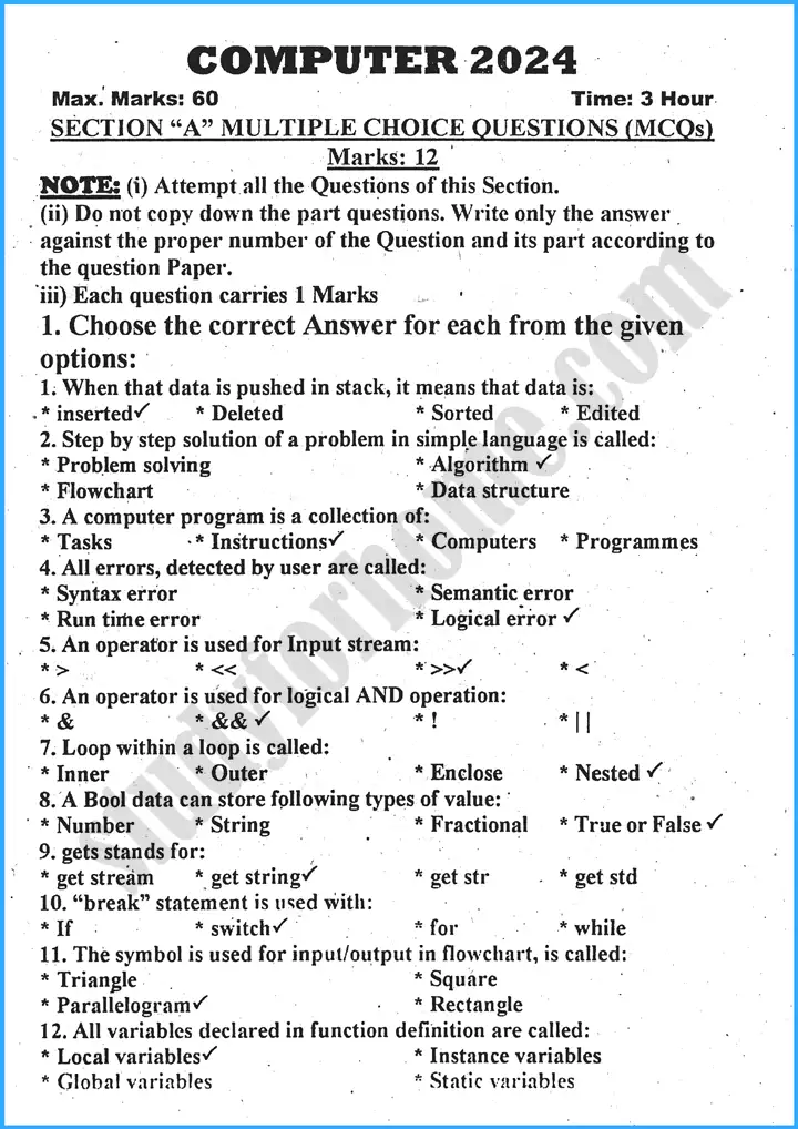 computer-studies-past-year-paper-2024-for-class-10th