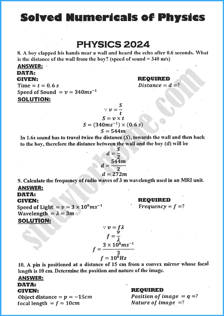 physics-solved-numericals-past-year-paper-2024-for-class-10th