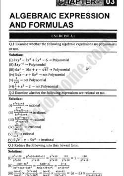 algebraic-expression-and-formulas-exercise-3-1-mathematics-class-9th