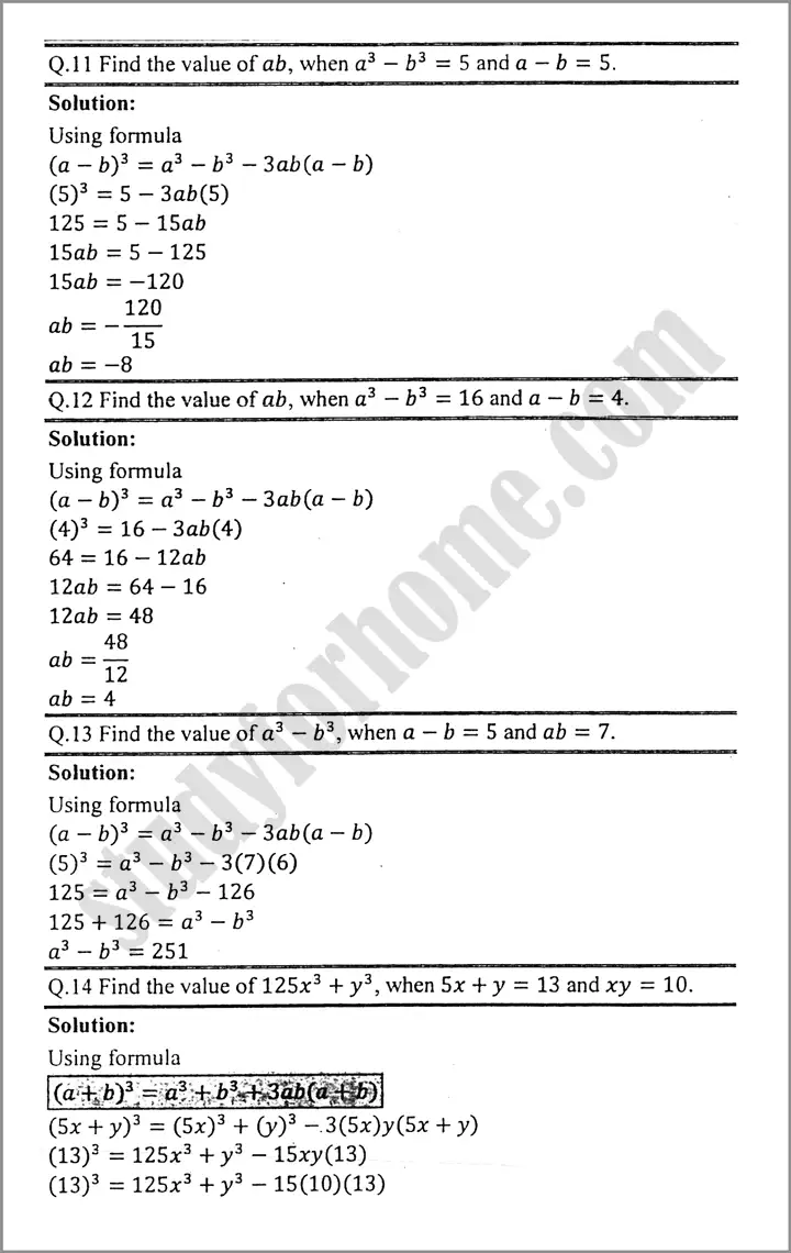 algebraic expression and formulas exercise 3 2 mathematics class 9th 04