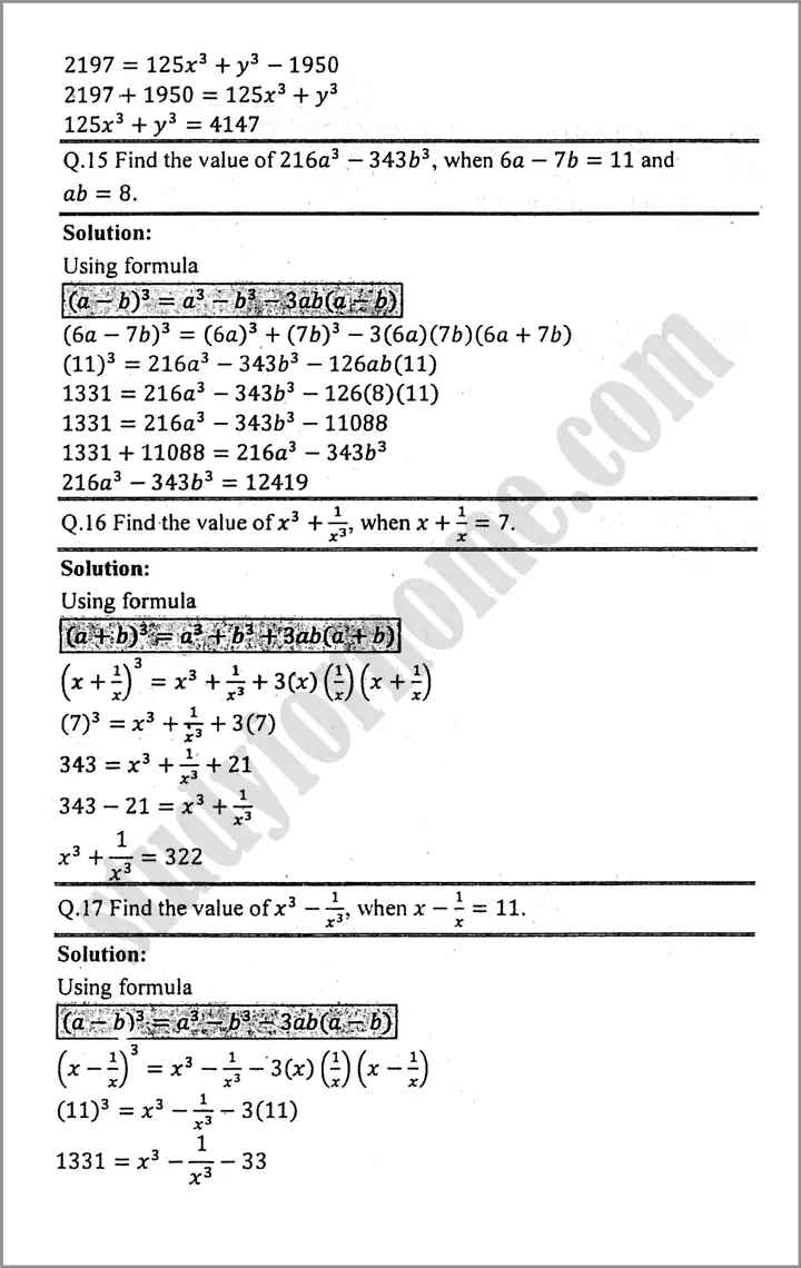 algebraic expression and formulas exercise 3 2 mathematics class 9th 05